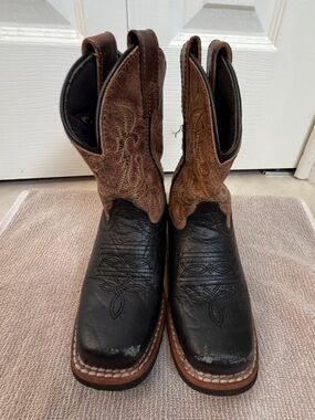 Dan Post Kids Two-Tone Brown and Black Western Boots